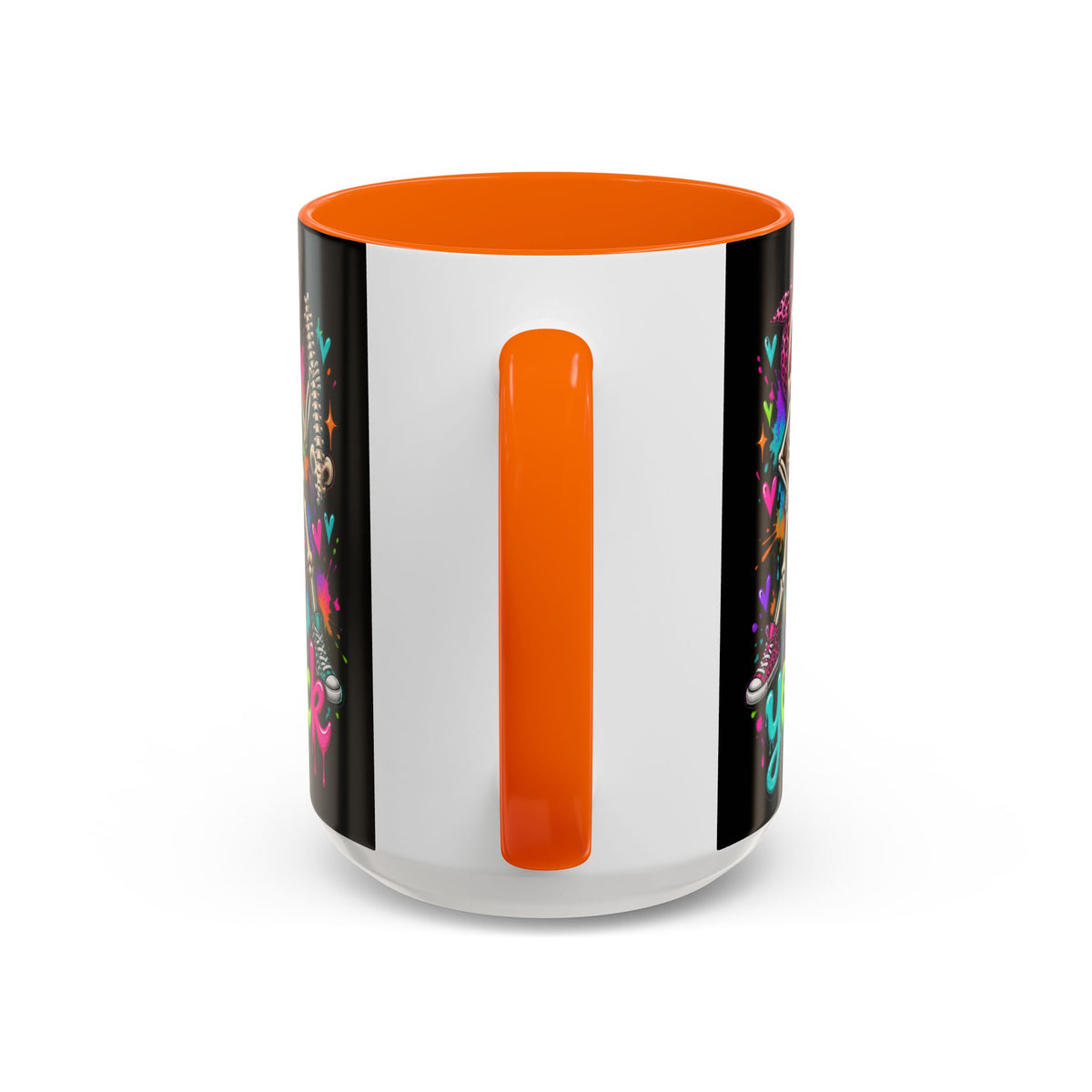 "I’ve Got Your Back" Skeleton Coffee Mug — Colorful Gothic Accent 11/15oz