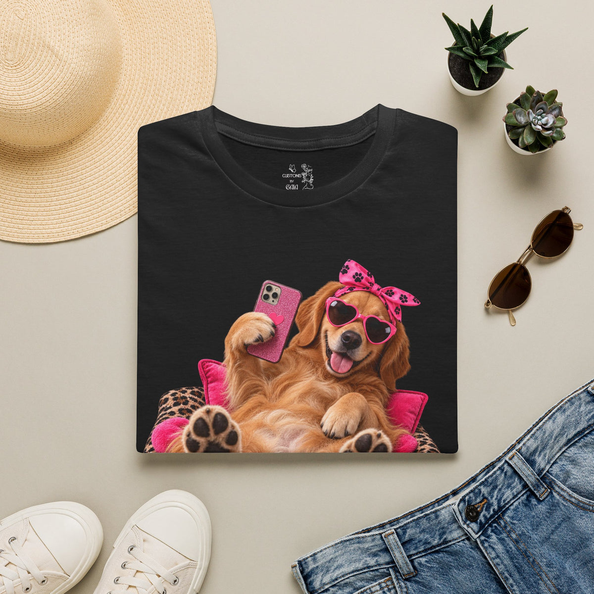 Only Paws Graphic T-Shirt — Cute Golden Retriever Selfie Design