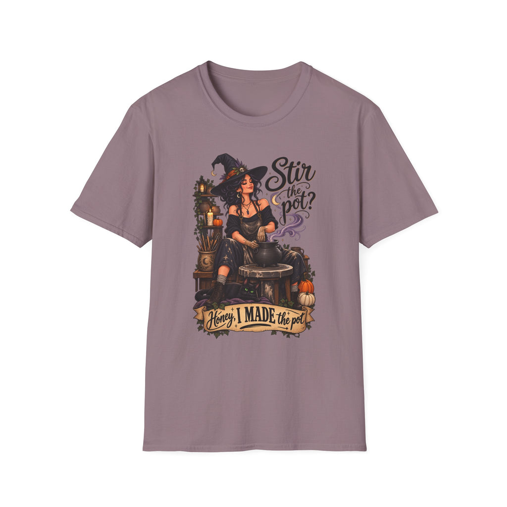 Stir the Pot Witch T-Shirt — Vintage Witch Cauldron Graphic Tee
