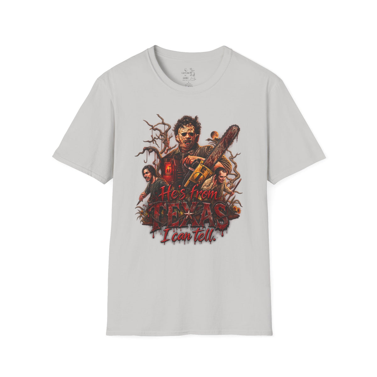 Horror Movie Chainsaw T-Shirt — "He’s My Friend I Can Tell" Graphic Tee