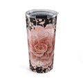 20oz Floral Lace Tumbler - Pink Rose Pattern Travel Cup