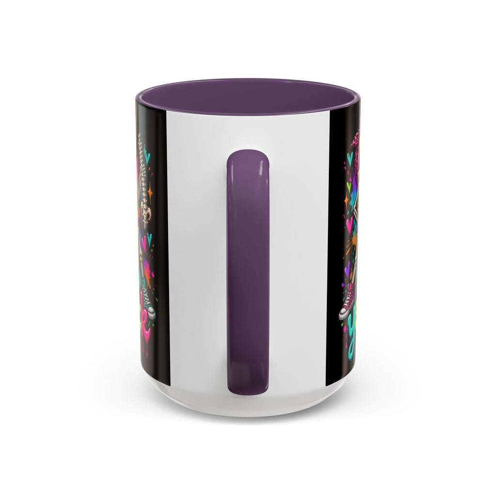 "I’ve Got Your Back" Skeleton Coffee Mug — Colorful Gothic Accent 11/15oz