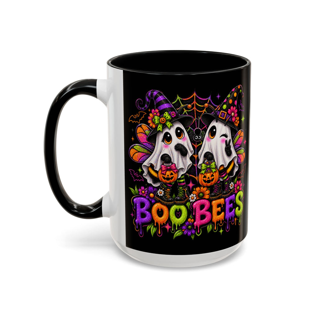 Halloween Boo Bees Coffee Mug — Cute Ghost Bees with Pumpkins