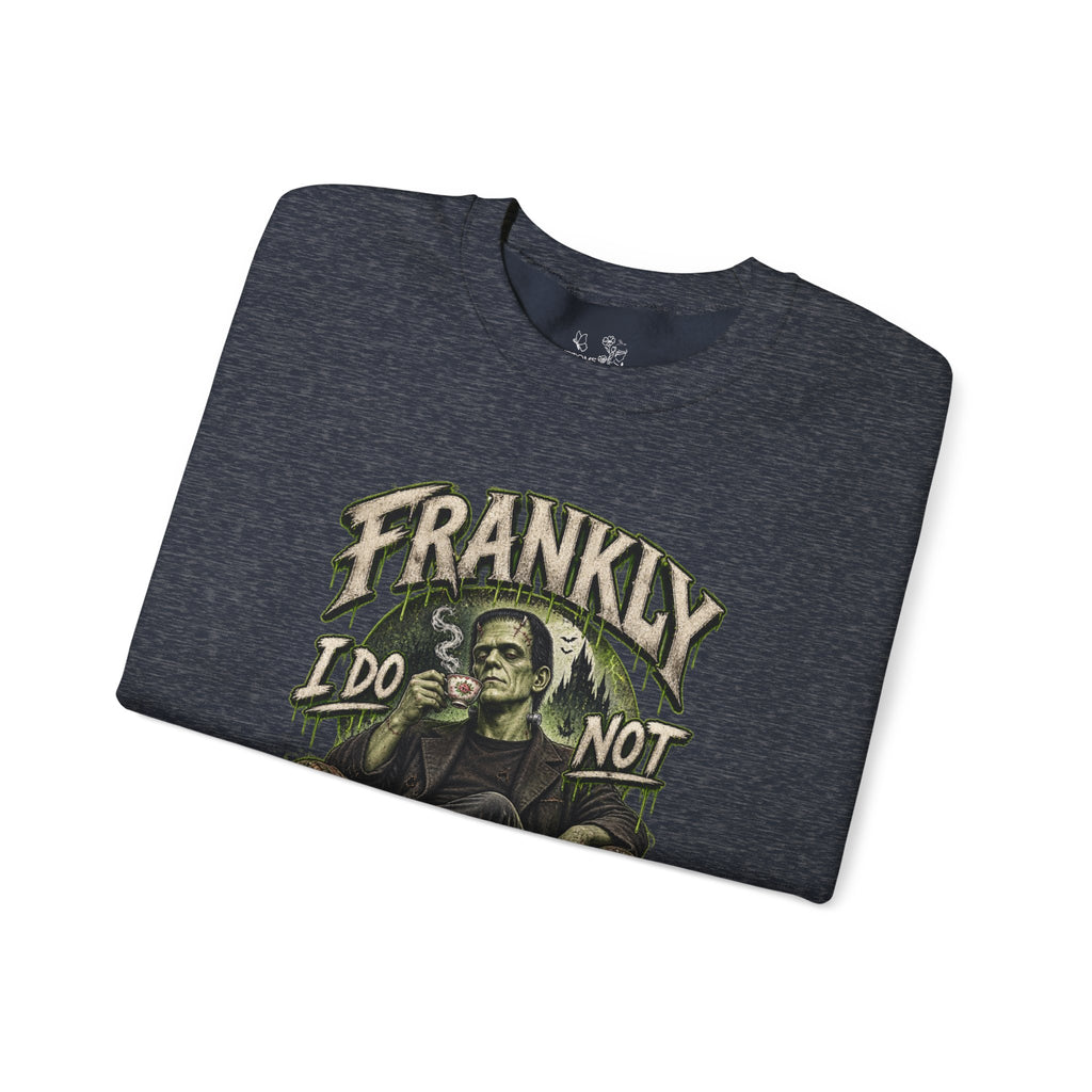 Sweatshirt — "Frankly I Do Not Care" Retro Gothic Skeleton Graphic Crewneck