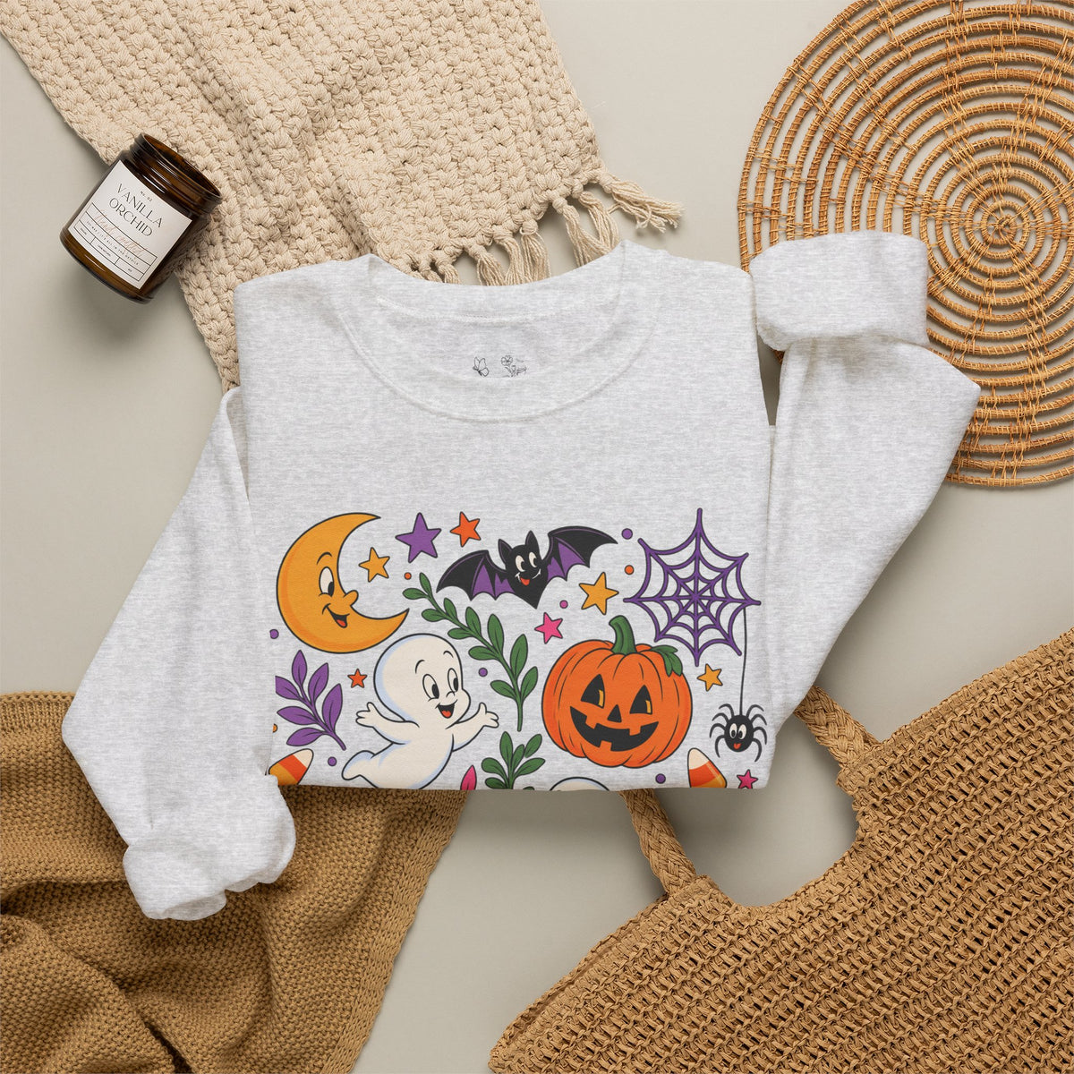 Halloween Ghosts & Pumpkins Crewneck Sweatshirt