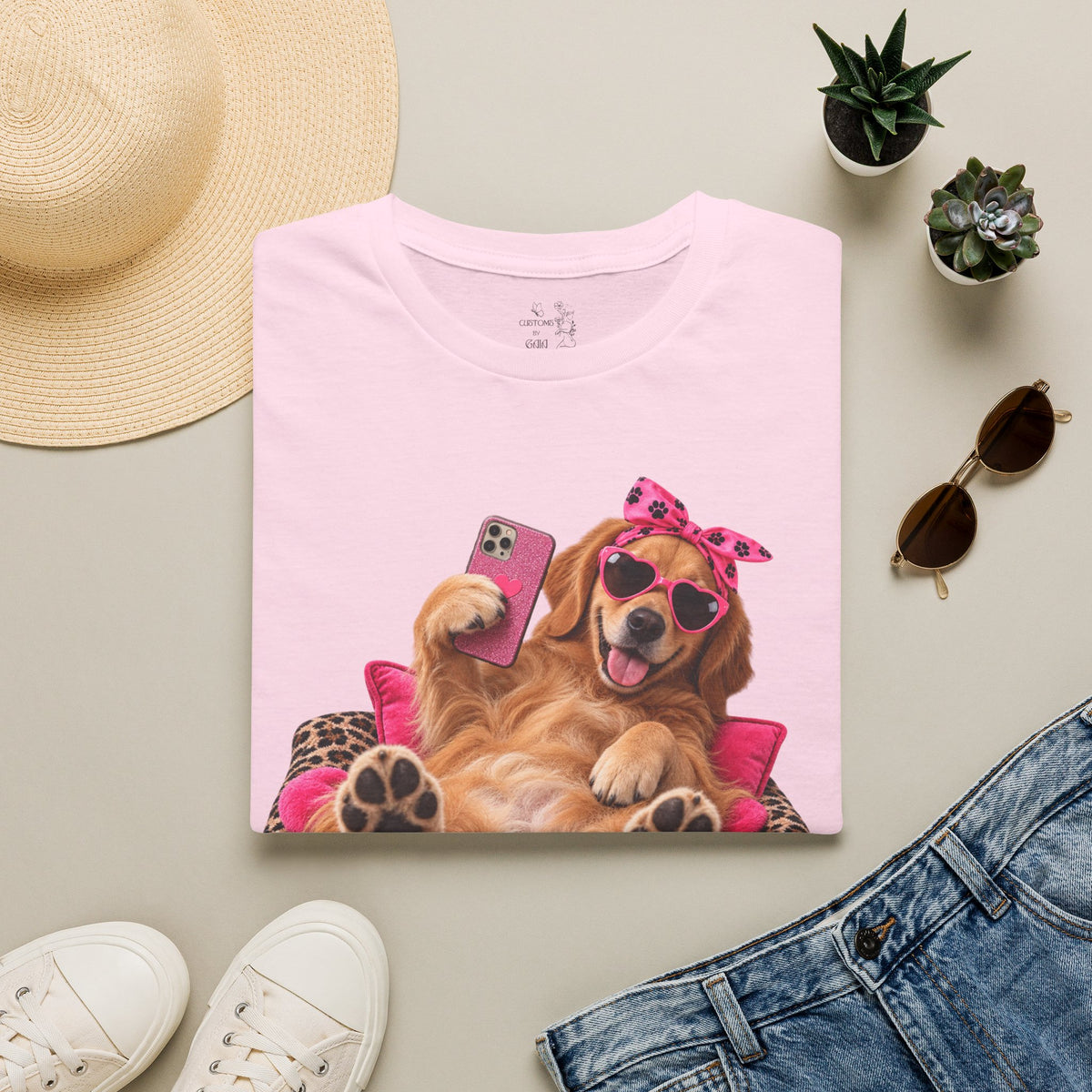 Only Paws Graphic T-Shirt — Cute Golden Retriever Selfie Design
