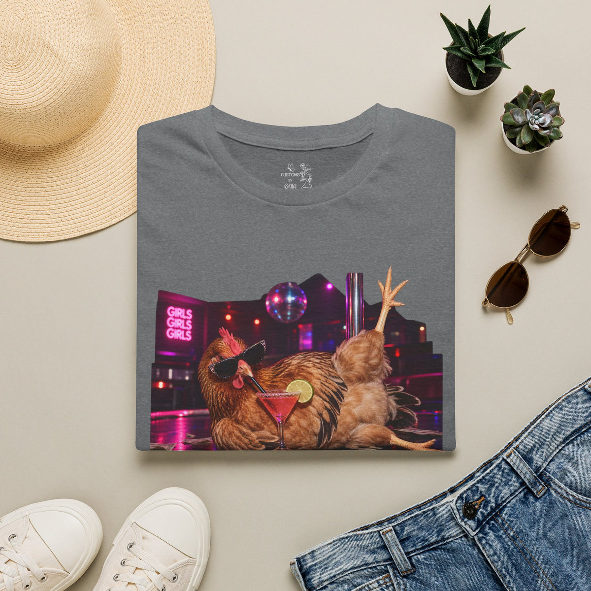 T-Shirt — "It's Hard Out Here for a Chick" Chicken Comedy Tee