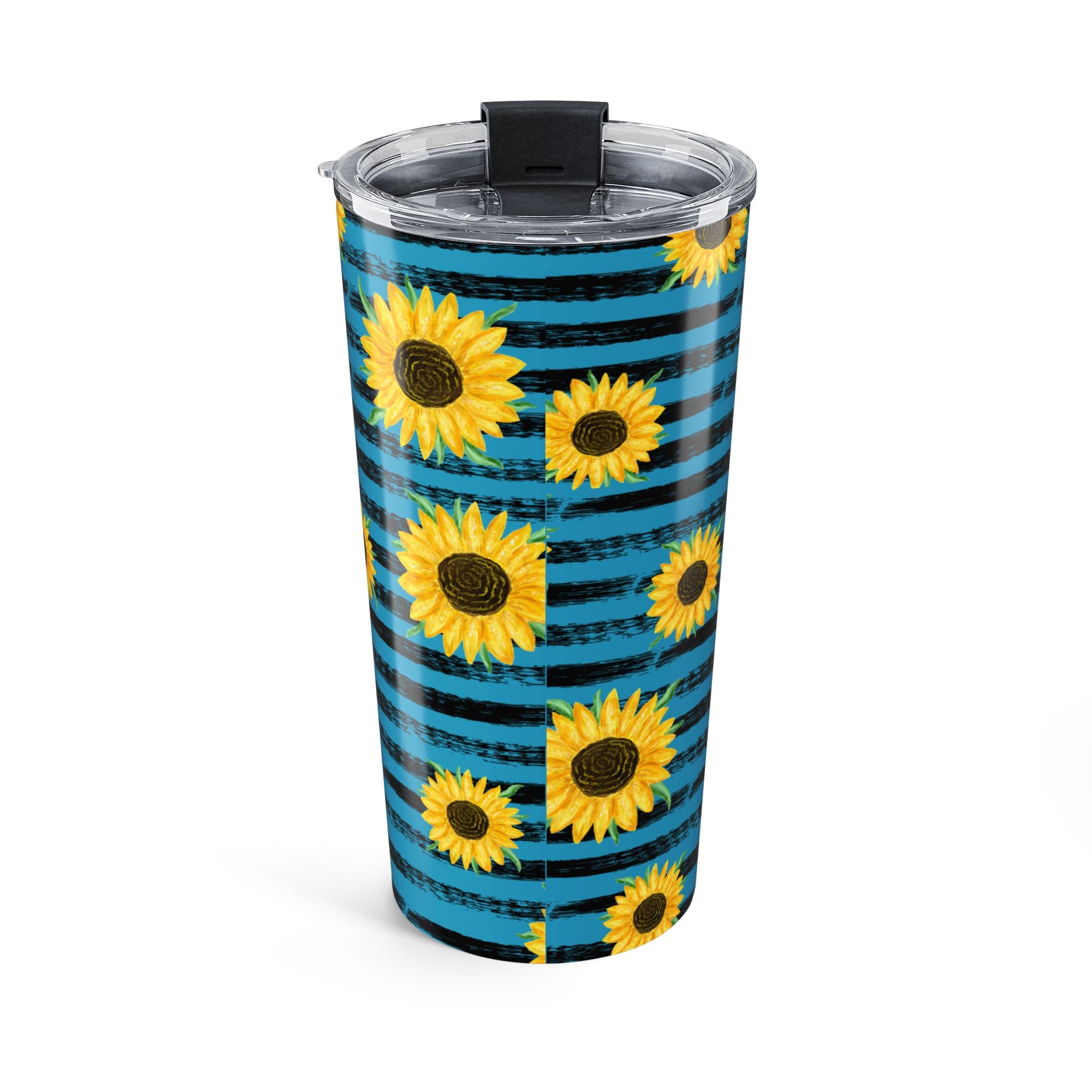 Copy of Sunflower Stripe 20oz Tumbler — Insulated Travel Cup (Turquoise)
