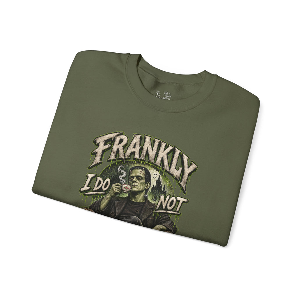 Sweatshirt — "Frankly I Do Not Care" Retro Gothic Skeleton Graphic Crewneck