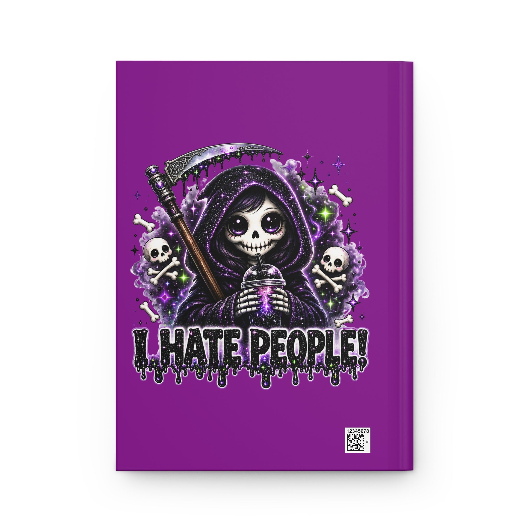 Grim Reaper Journal — "I Hate People" Gothic Hardcover Notebook
