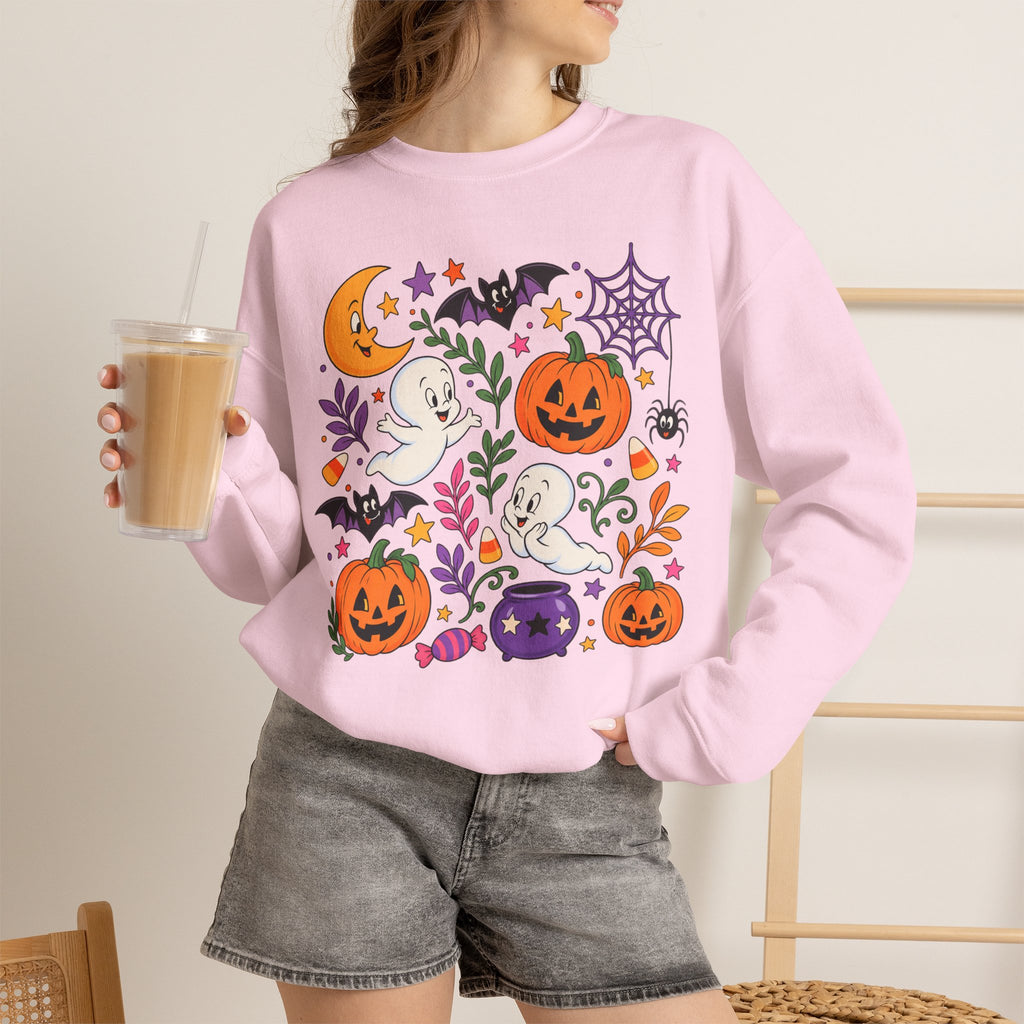 Halloween Ghosts & Pumpkins Crewneck Sweatshirt