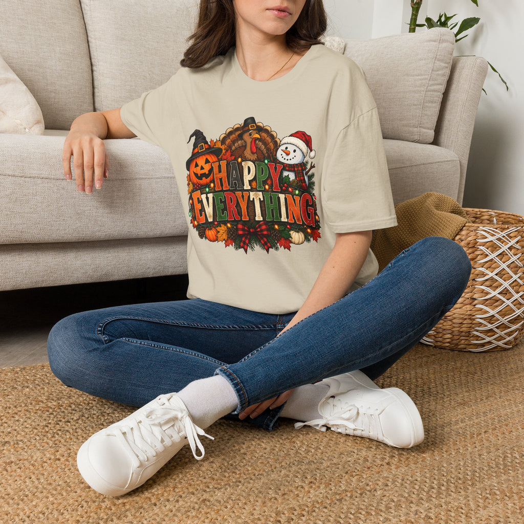 Holiday 'Happy Everything' T-Shirt — Thanksgiving, Halloween & Christmas Graphic Tee