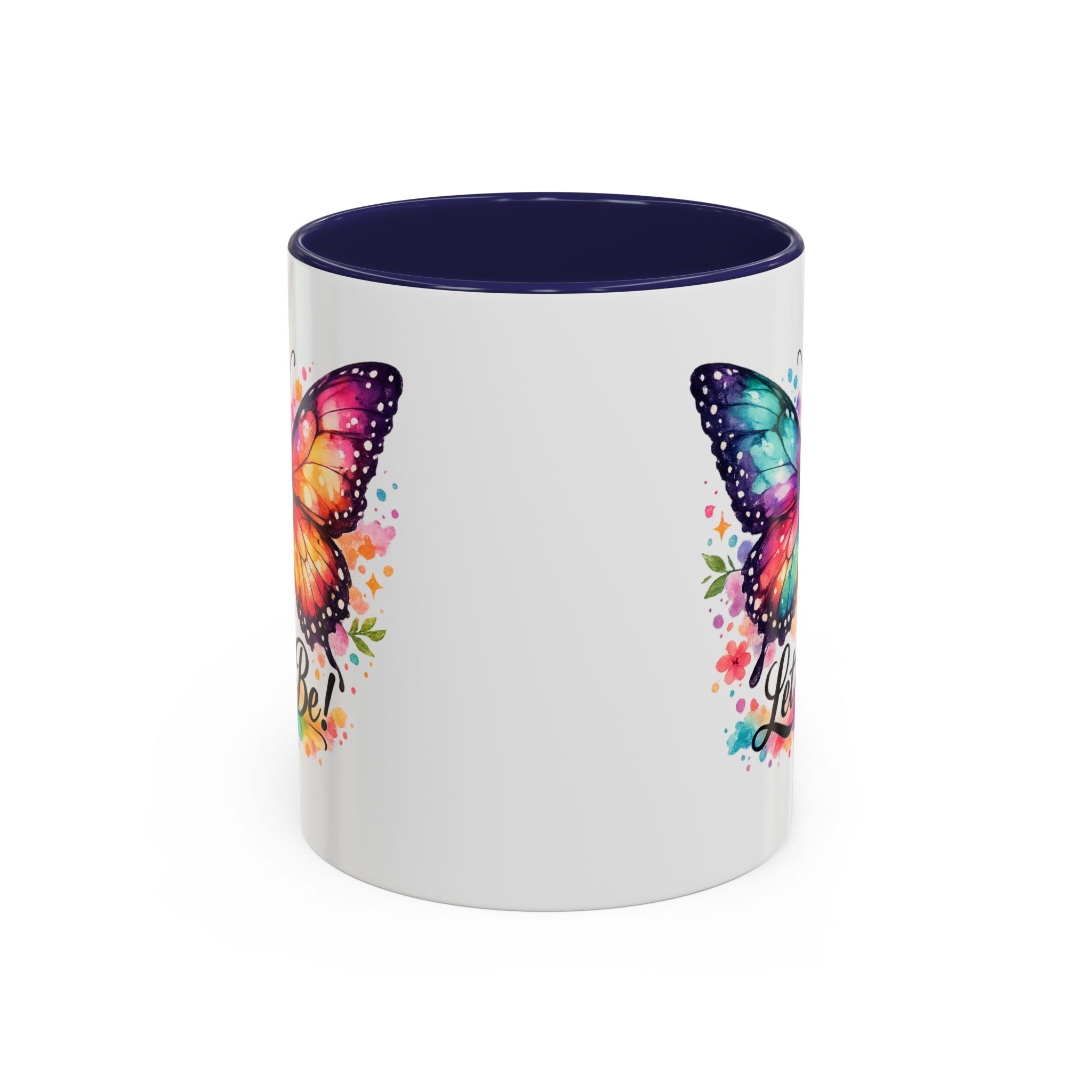 Let It Be Butterfly Accent Coffee Mug — Colorful Inspirational 11/15oz
