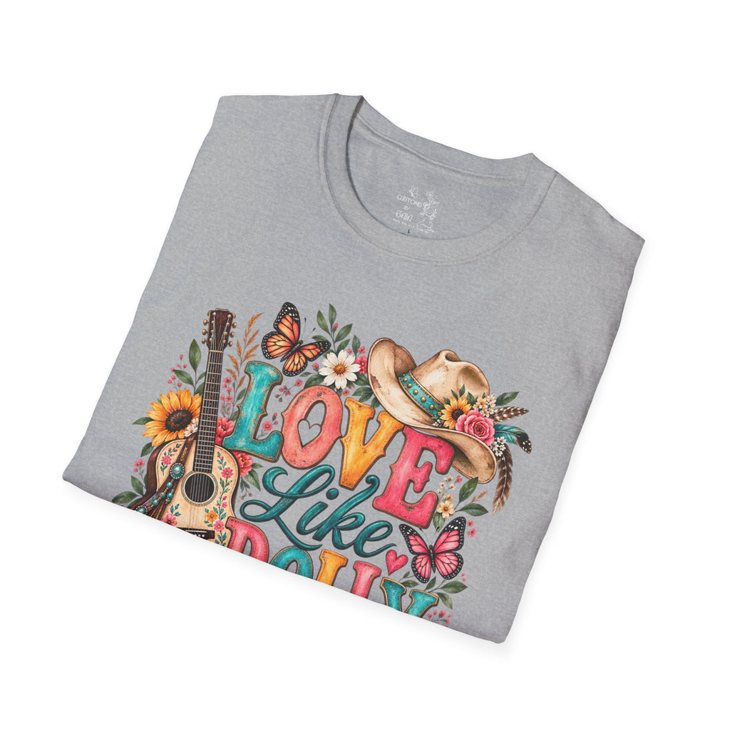 Love Like Dolly Floral Country Music T-Shirt