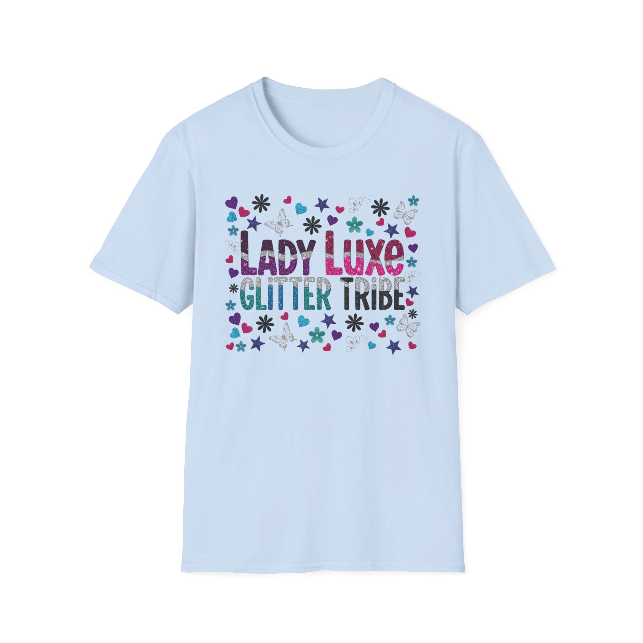 T-Shirt — "Lady Luxe Glitter Tribe" Sparkle Graphic Tee