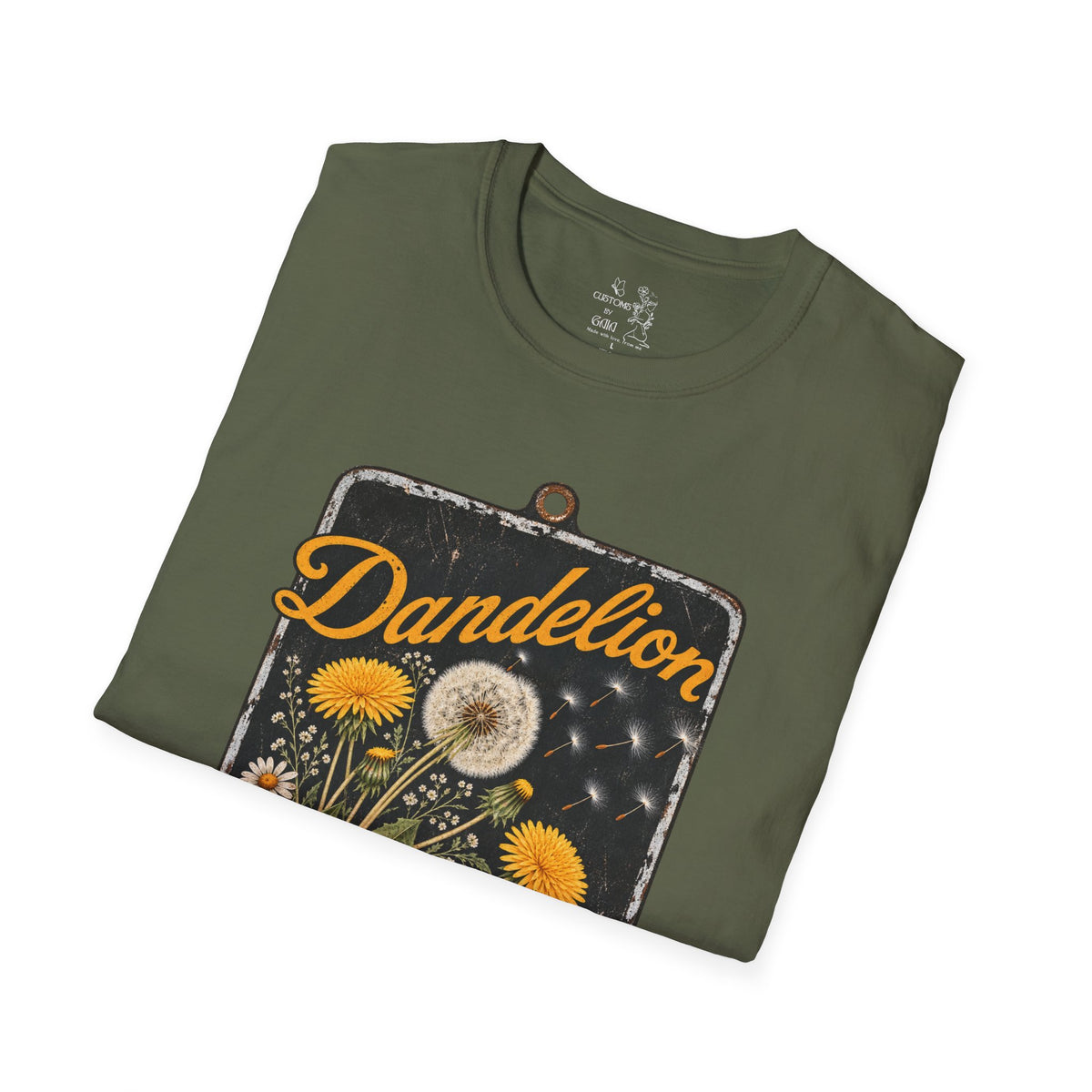 Dandelion Tee — "Born To Live Free, Ridin' On A Breeze" Vintage Floral T-Shirt