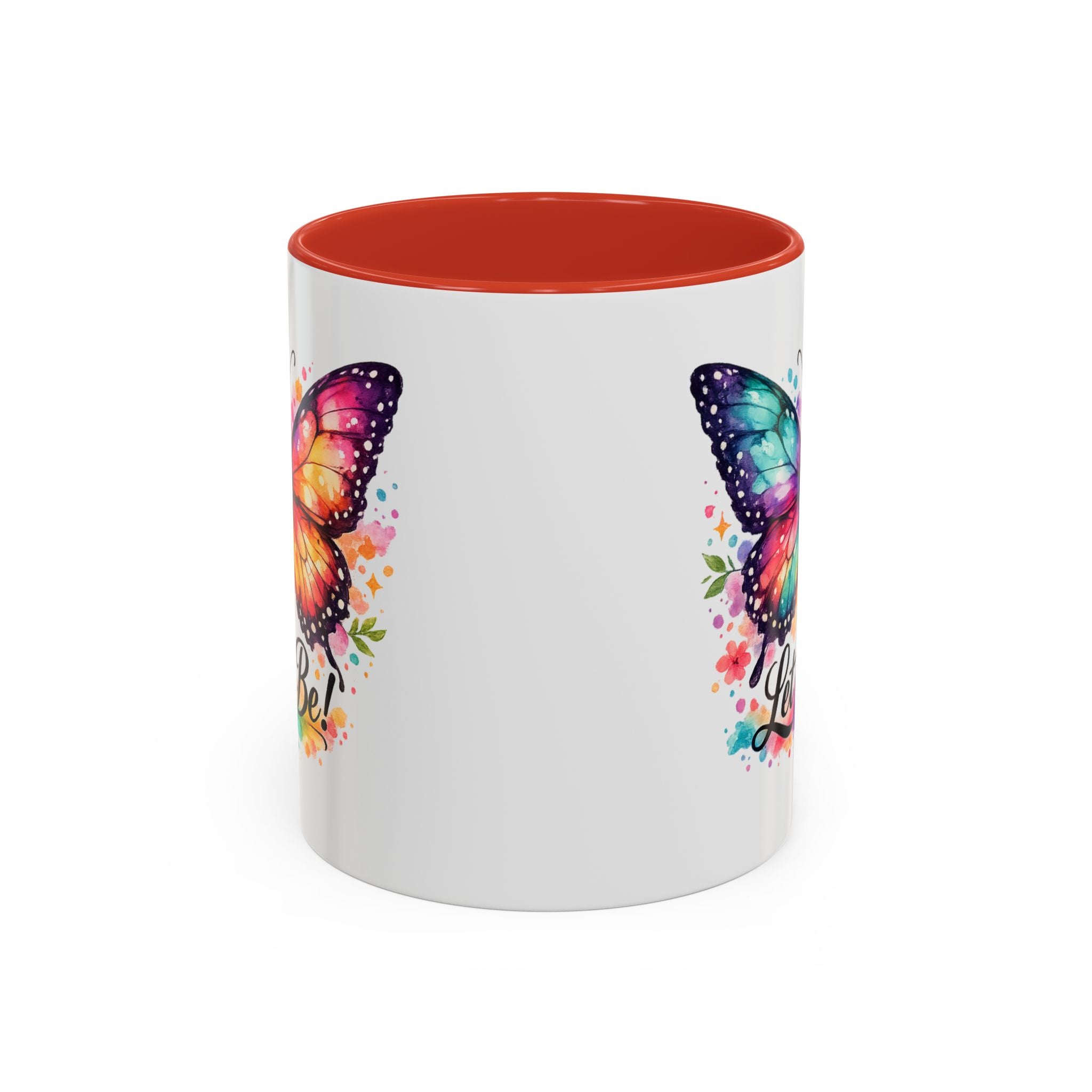 Let It Be Butterfly Accent Coffee Mug — Colorful Inspirational 11/15oz
