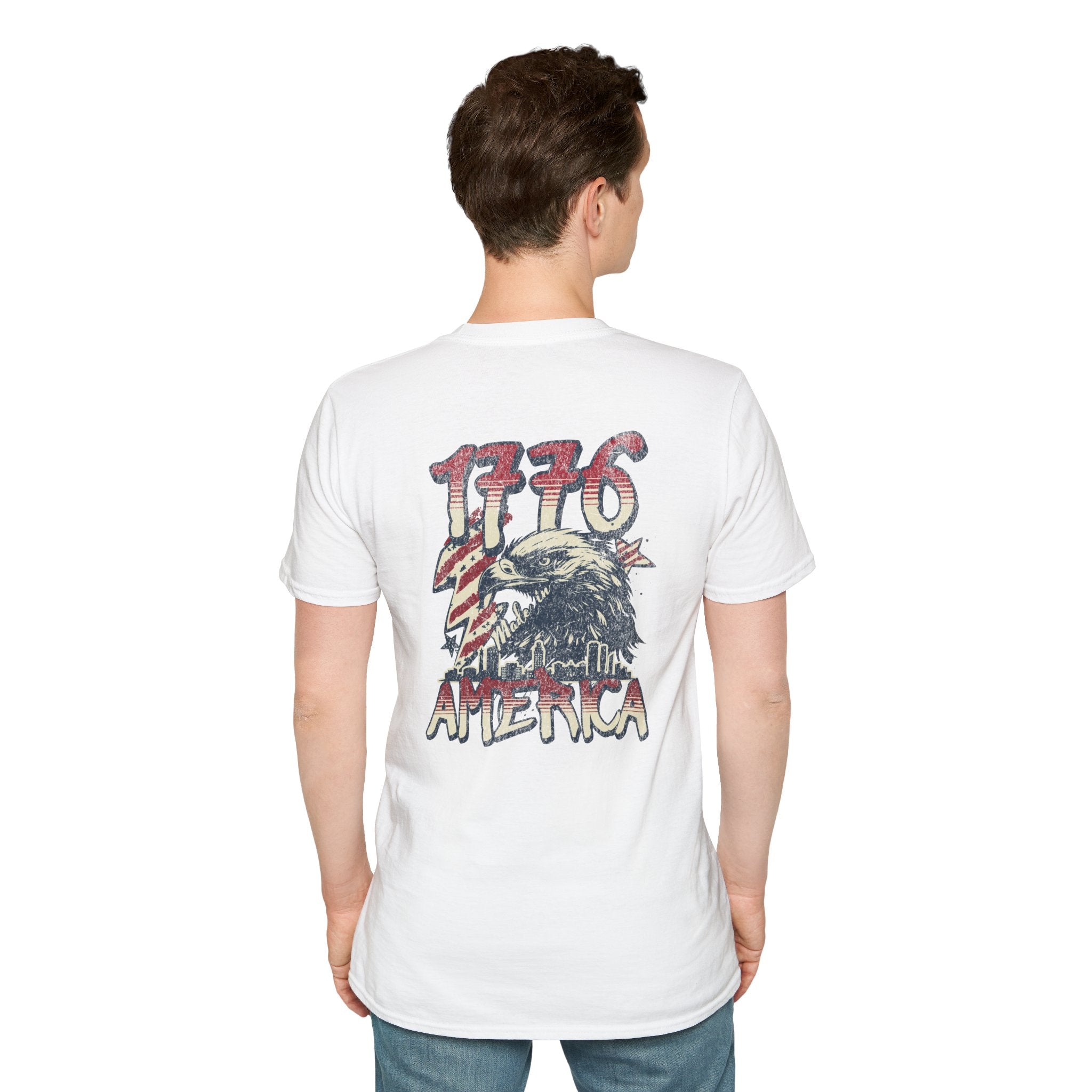 Patriotic “American Dad” Tee — Vintage Flag Cowboy Hat Dad T-Shirt