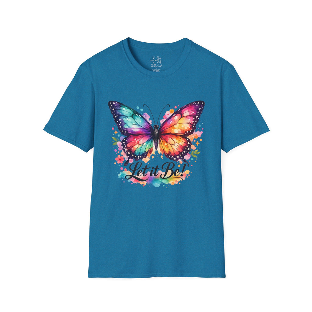 Butterfly "Let It Be" T-Shirt — Colorful Watercolor Wings Graphic Tee
