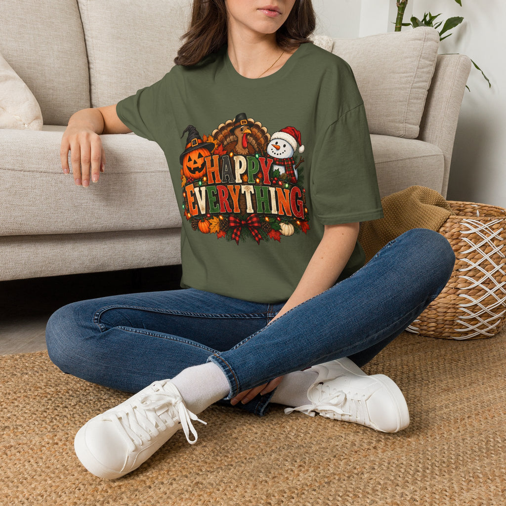 Holiday 'Happy Everything' T-Shirt — Thanksgiving, Halloween & Christmas Graphic Tee