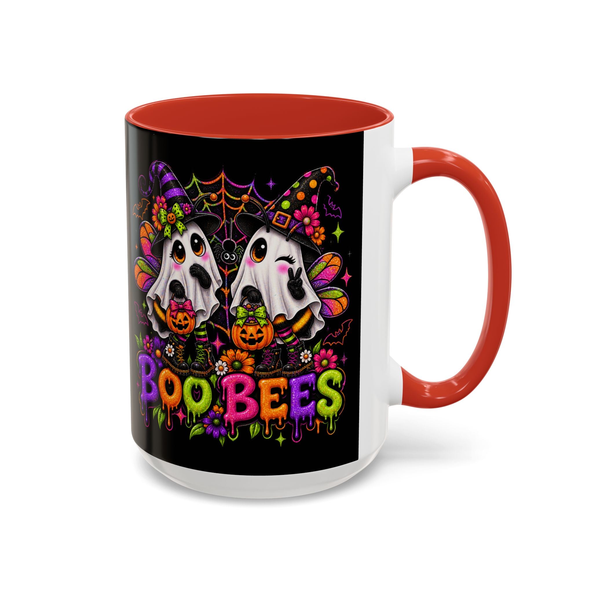 Halloween Boo Bees Coffee Mug — Cute Ghost Bees with Pumpkins