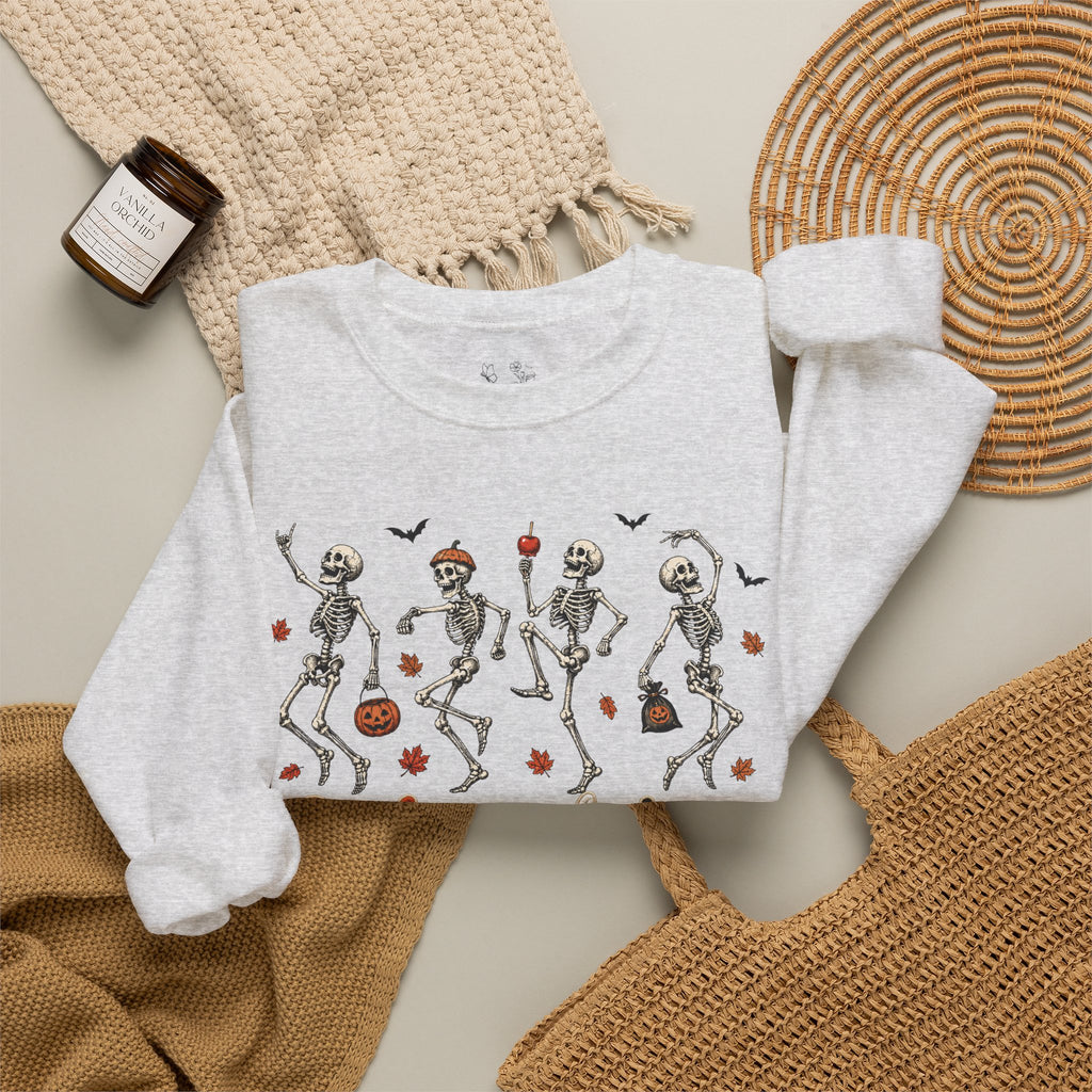 Autumn Skeleton Dance Sweatshirt — "So this is autumn" Cozy Fall Crewneck