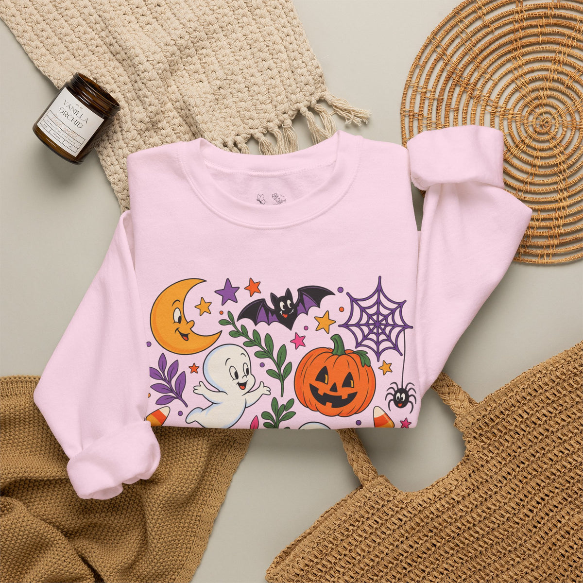 Halloween Ghosts & Pumpkins Crewneck Sweatshirt