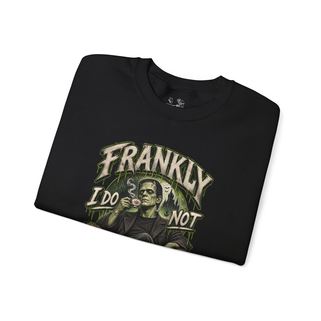 Sweatshirt — "Frankly I Do Not Care" Retro Gothic Skeleton Graphic Crewneck