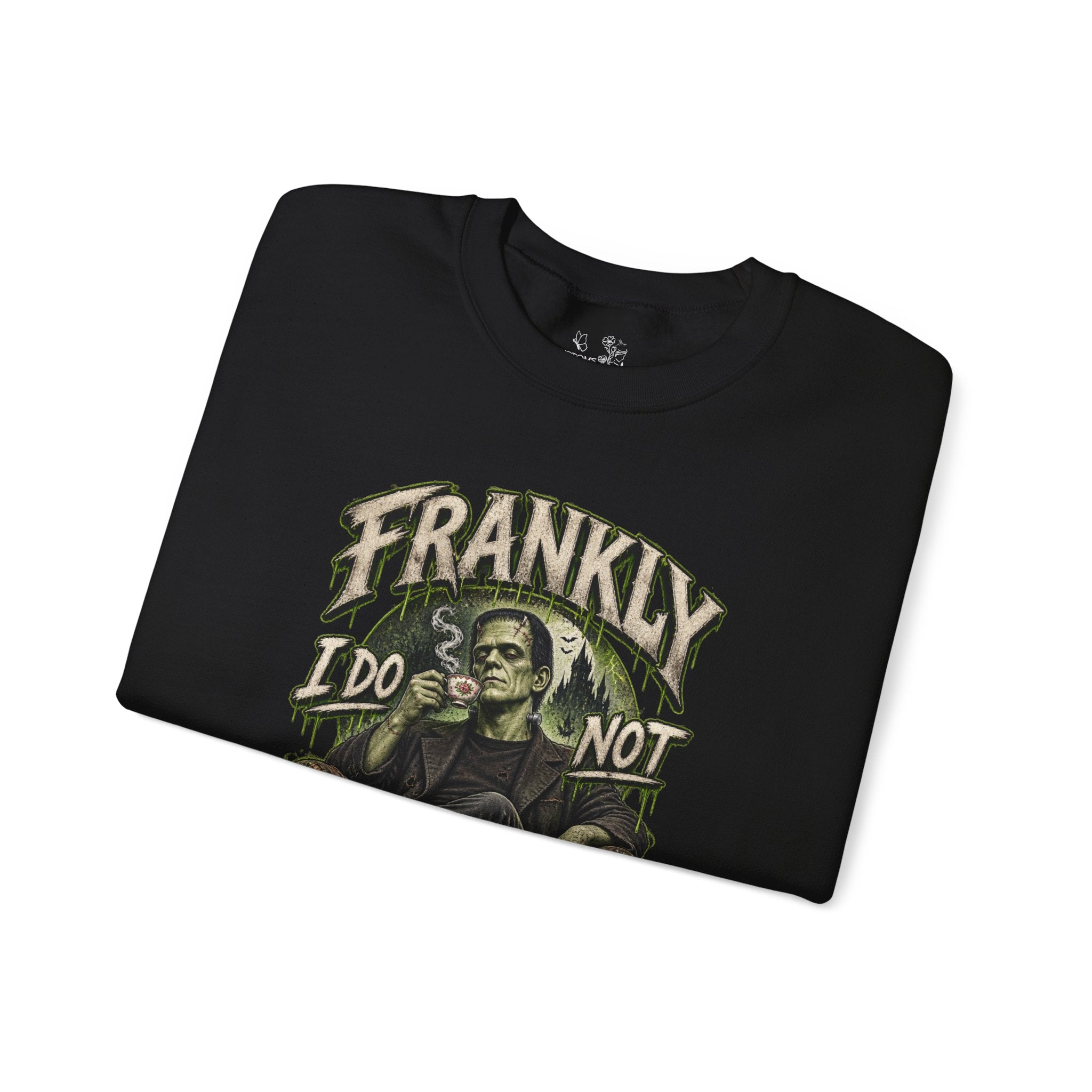 Sweatshirt — "Frankly I Do Not Care" Retro Gothic Skeleton Graphic Crewneck