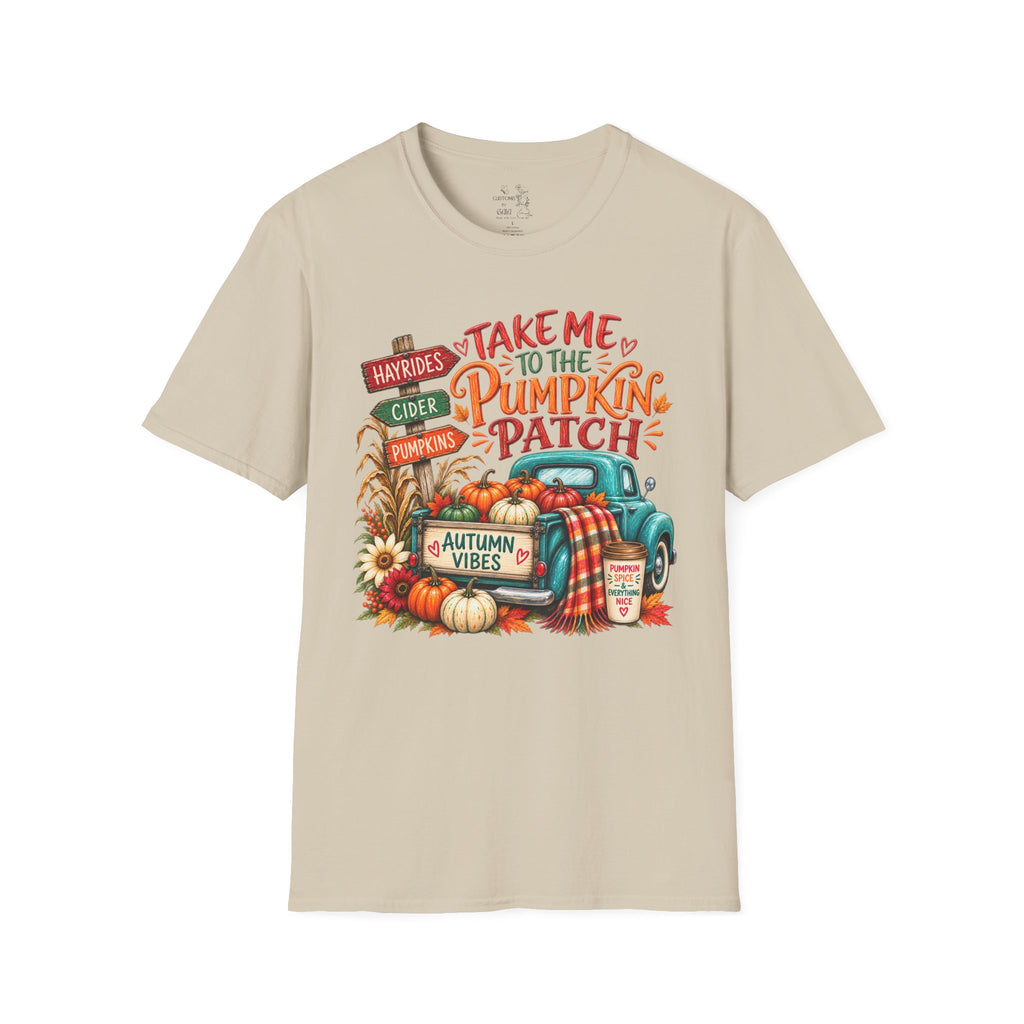 Pumpkin Patch T-Shirt — "Take Me to the Pumpkin Patch" Autumn Graphic Tee