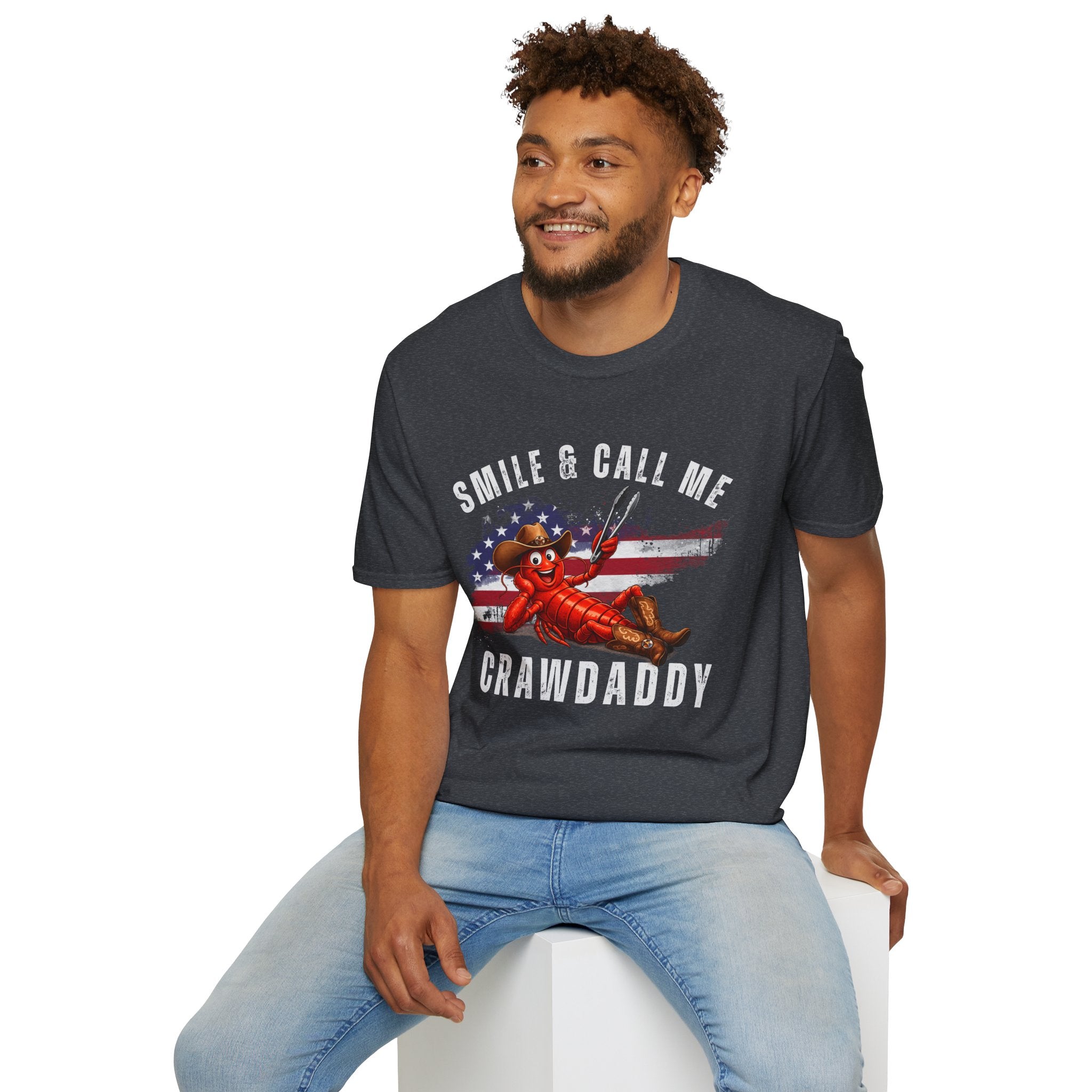 Crawfish T-Shirt — "Smile & Call Me Crawdaddy" Patriotic Cajun Tee