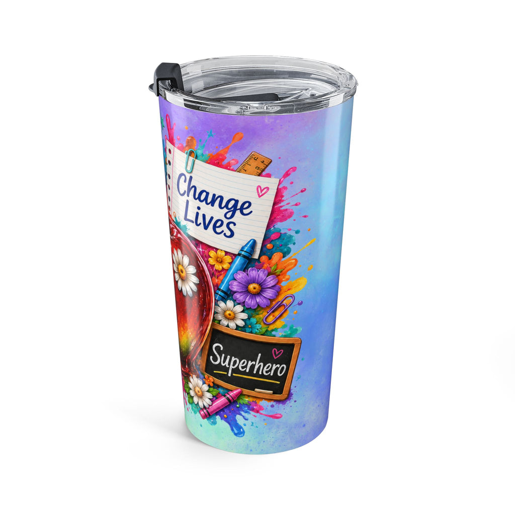 20oz Teacher Tumbler — Colorful 'Make a Difference 2026' Apple Design