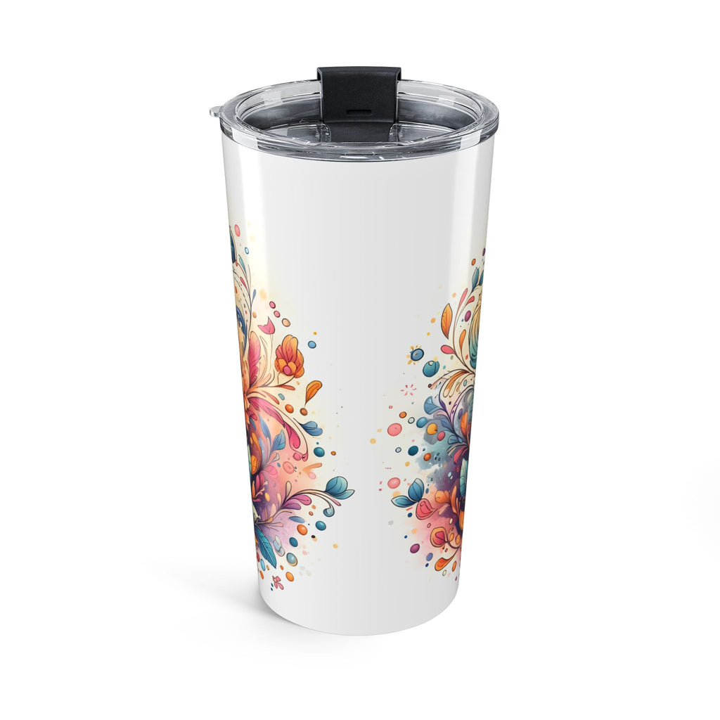 20oz Fox Tumbler – Colorful Floral Fox Stainless Steel Travel Cup