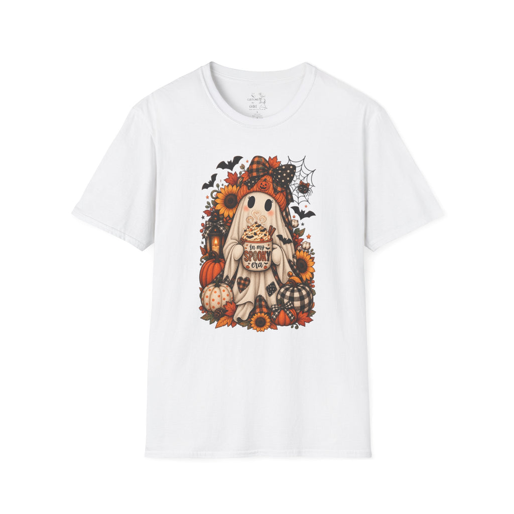 Halloween Ghost Tee – Cute Pumpkin, Sunflower & Trick-or-Treat Design