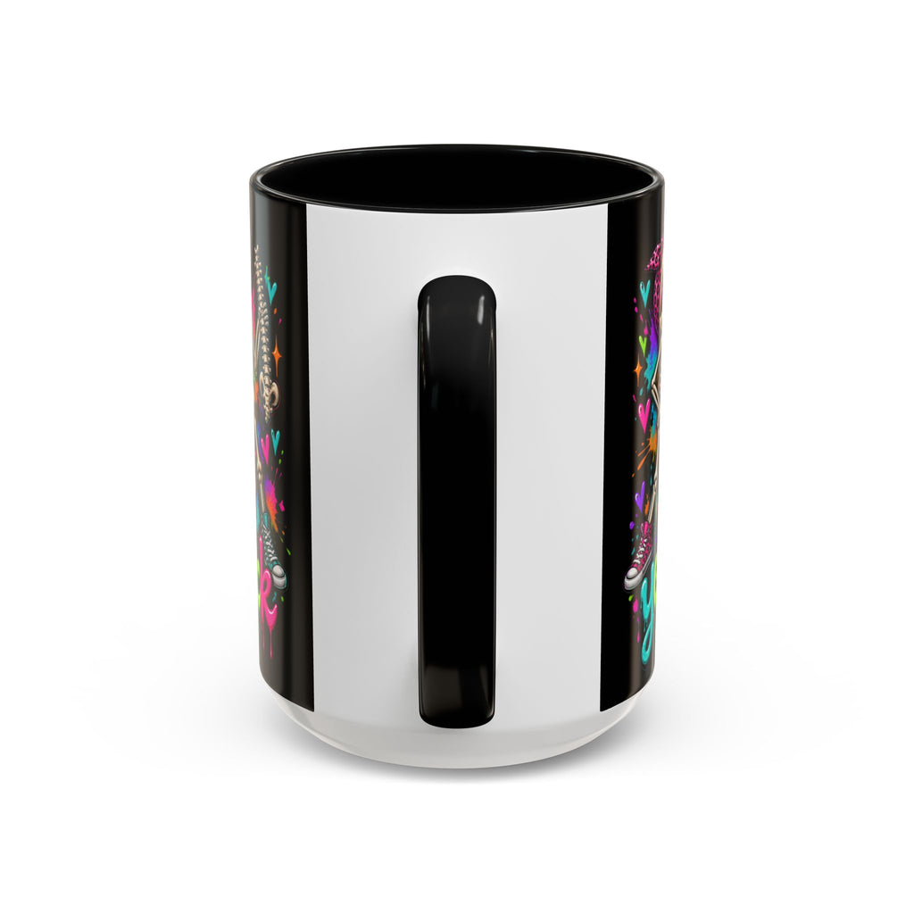 "I’ve Got Your Back" Skeleton Coffee Mug — Colorful Gothic Accent 11/15oz
