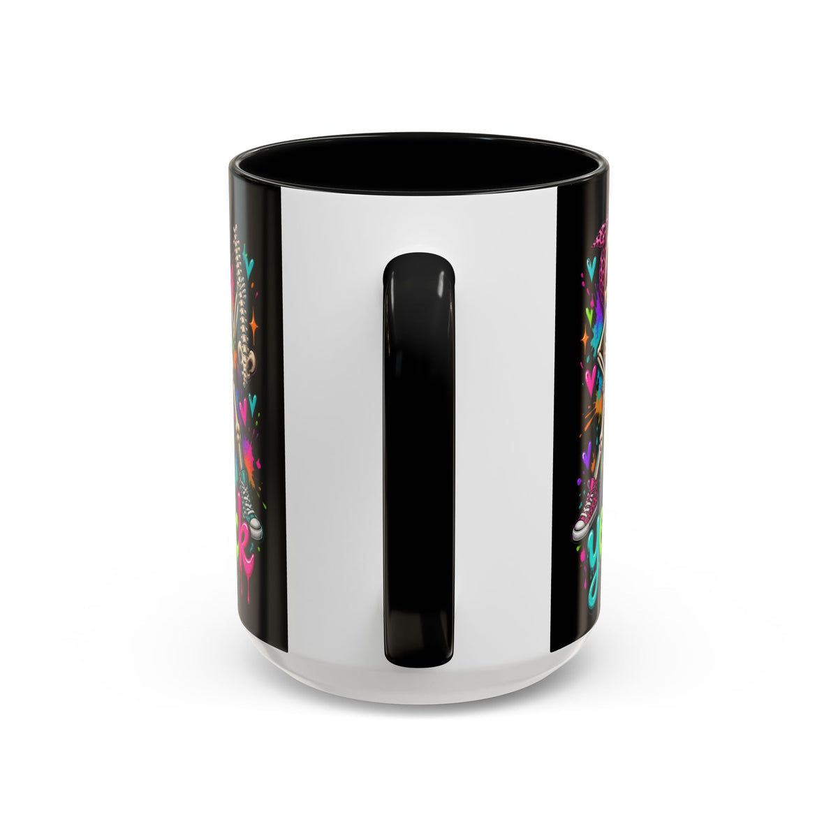 "I’ve Got Your Back" Skeleton Coffee Mug — Colorful Gothic Accent 11/15oz