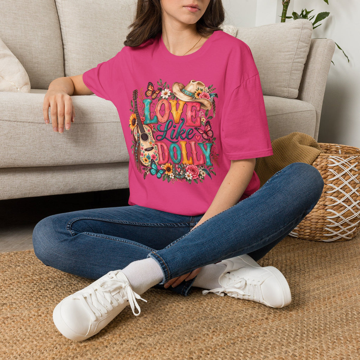 Love Like Dolly Floral Country Music T-Shirt