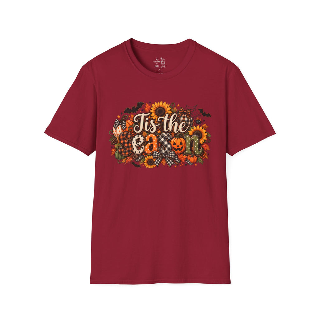 Halloween T-Shirt — "Tis the Season" Pumpkin & Sunflower Fall Graphic