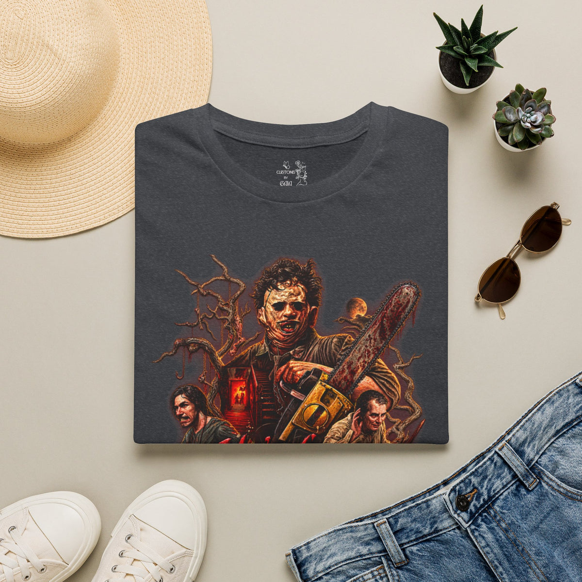 Horror Movie Chainsaw T-Shirt — "He’s My Friend I Can Tell" Graphic Tee