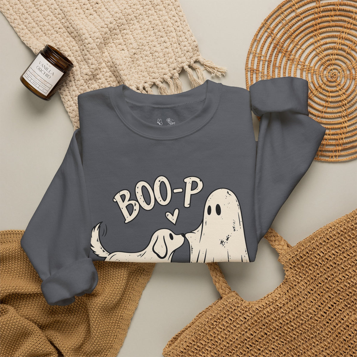 Boo-p Dog & Ghost Halloween Sweatshirt