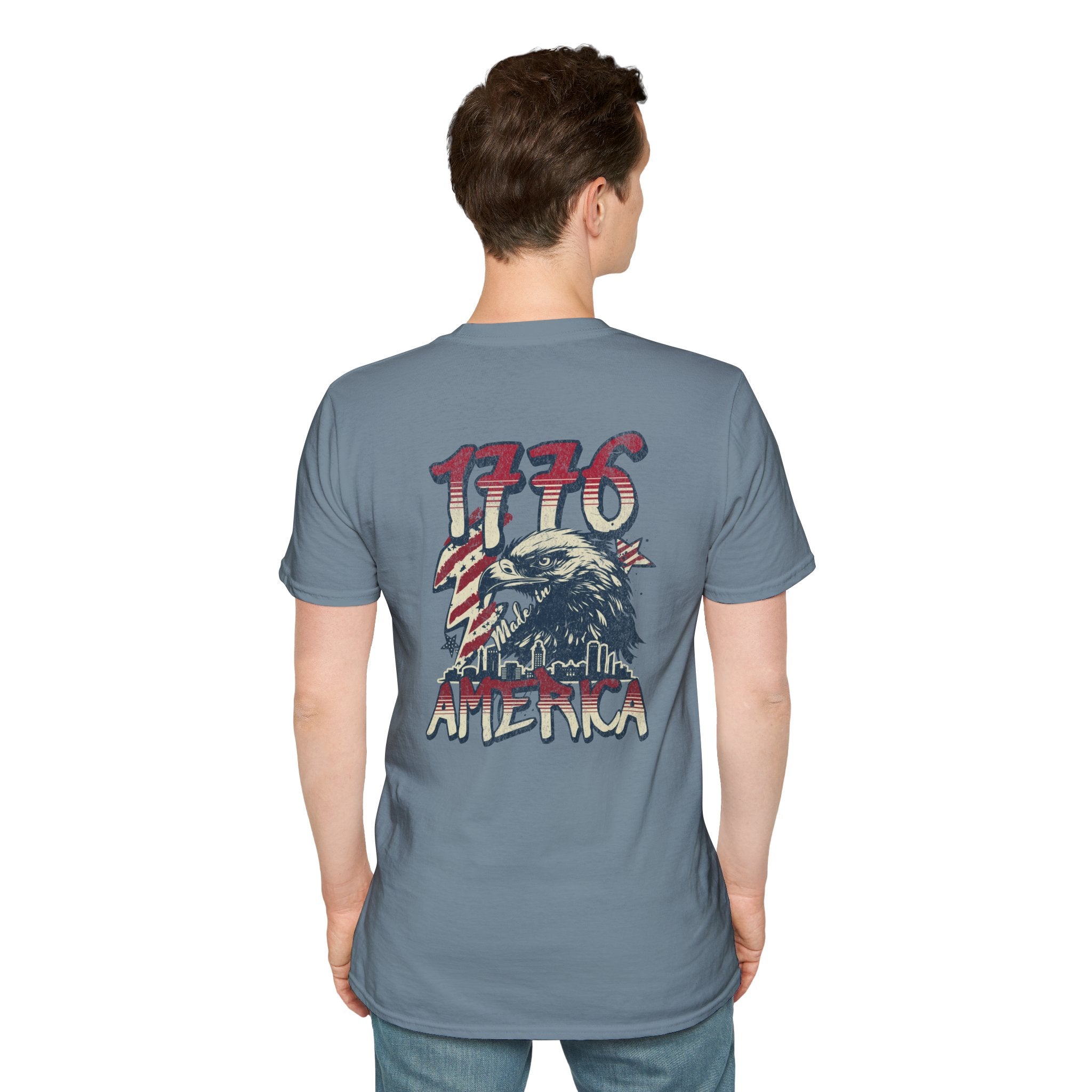 Patriotic “American Dad” Tee — Vintage Flag Cowboy Hat Dad T-Shirt