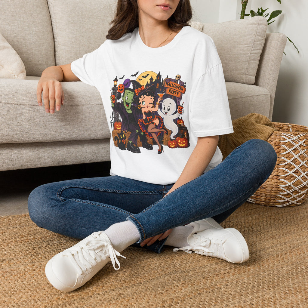 Halloween Party T‑Shirt — Betty Boop & Classic Cartoon Ghosts Costume Tee