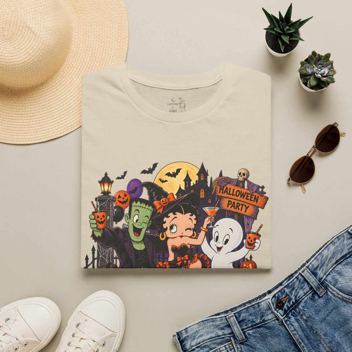 Halloween Party T‑Shirt — Betty Boop & Classic Cartoon Ghosts Costume Tee