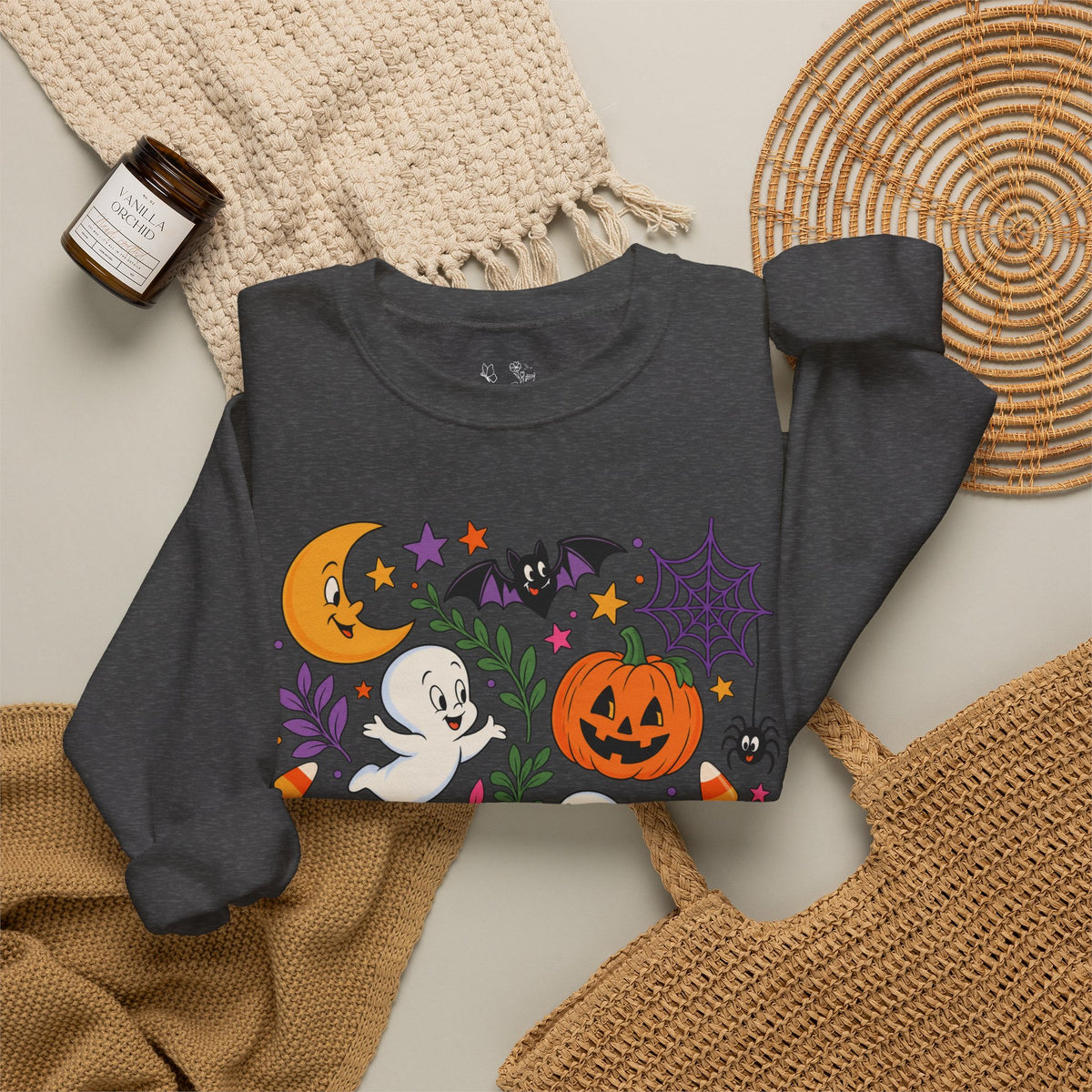 Halloween Ghosts & Pumpkins Crewneck Sweatshirt
