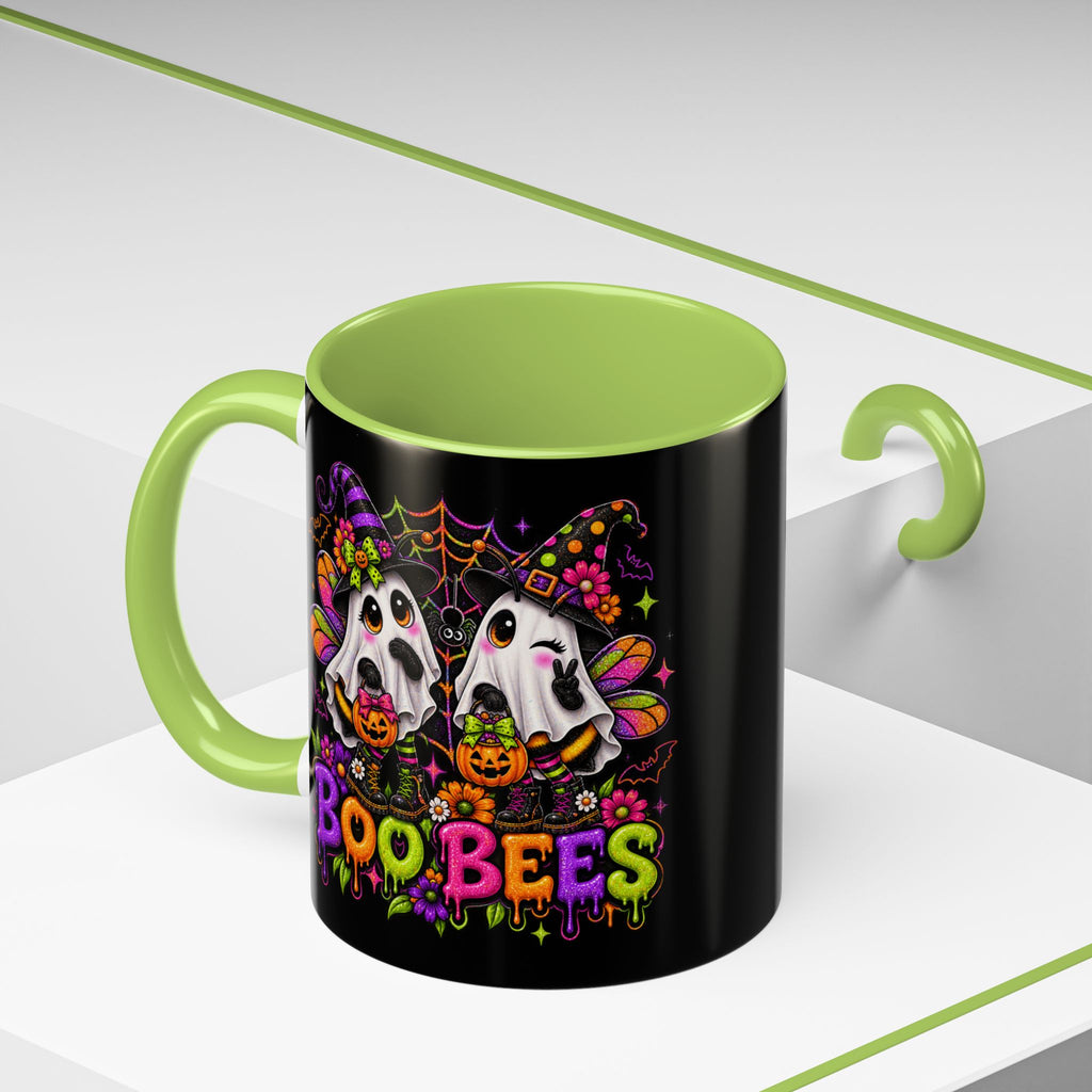 Halloween Boo Bees Coffee Mug — Cute Ghost Bees with Pumpkins