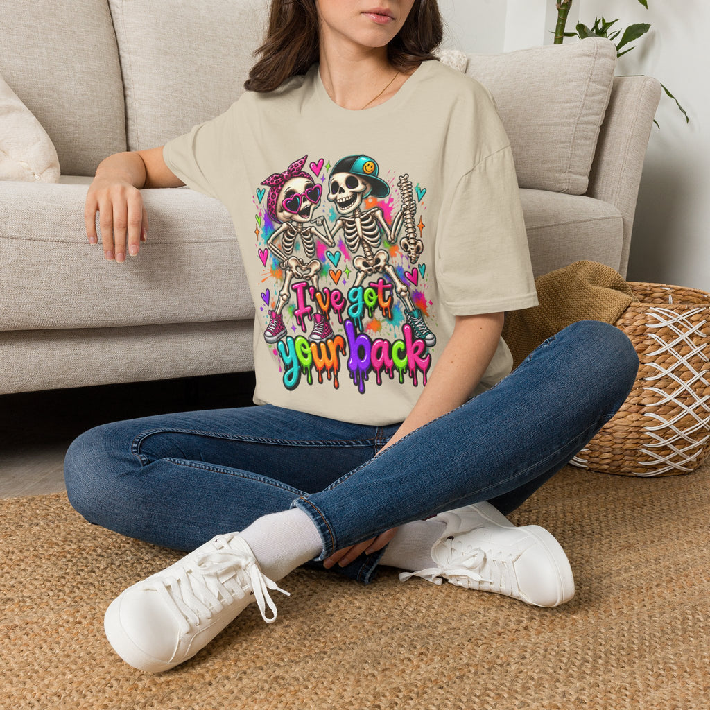 T-Shirt — Colorful Skeleton 'I've Got Your Back' Friend Graphic Tee