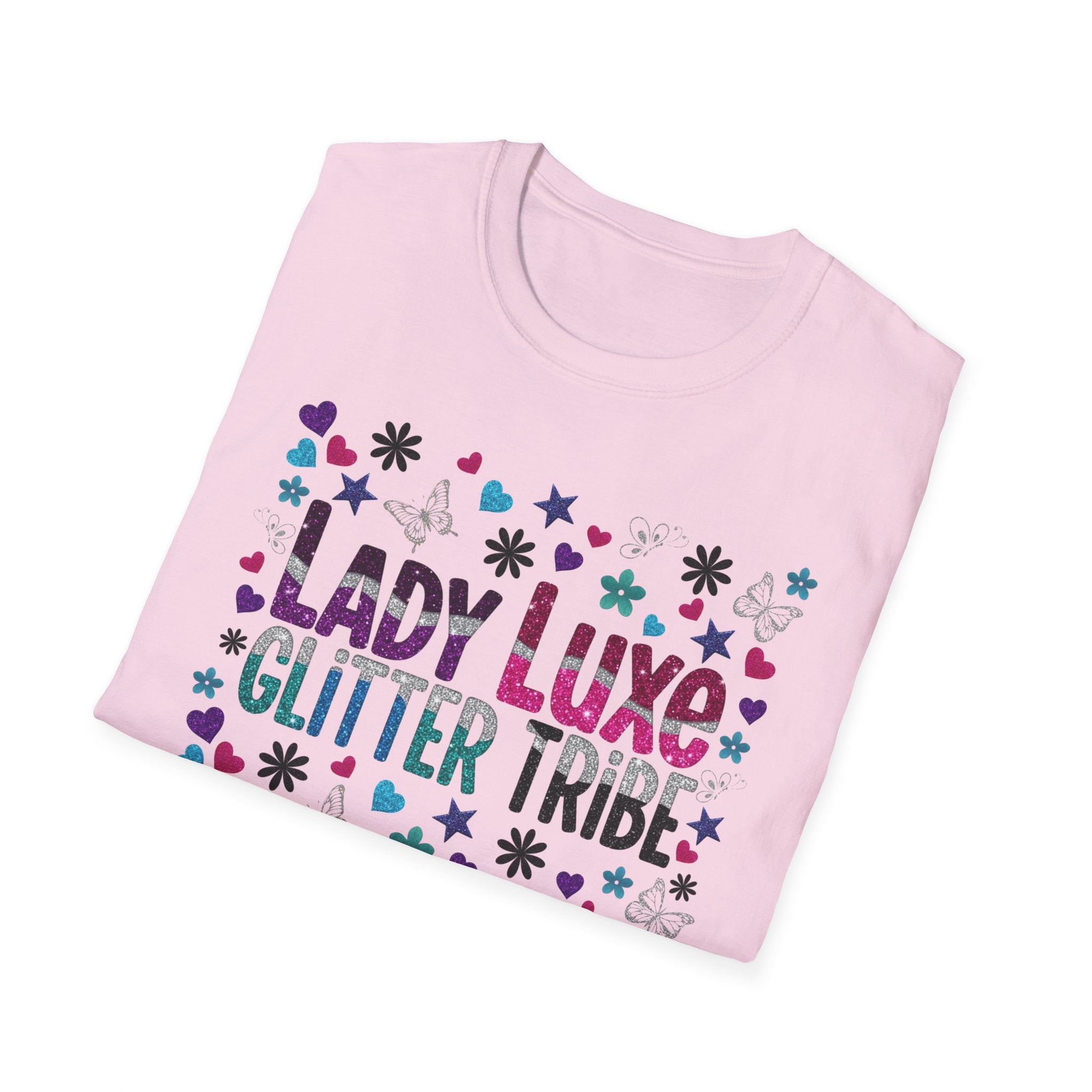 T-Shirt — "Lady Luxe Glitter Tribe" Sparkle Graphic Tee