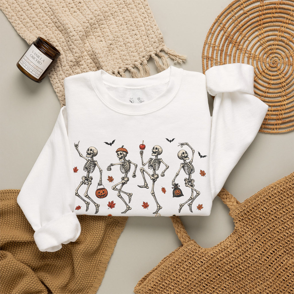 Autumn Skeleton Dance Sweatshirt — "So this is autumn" Cozy Fall Crewneck