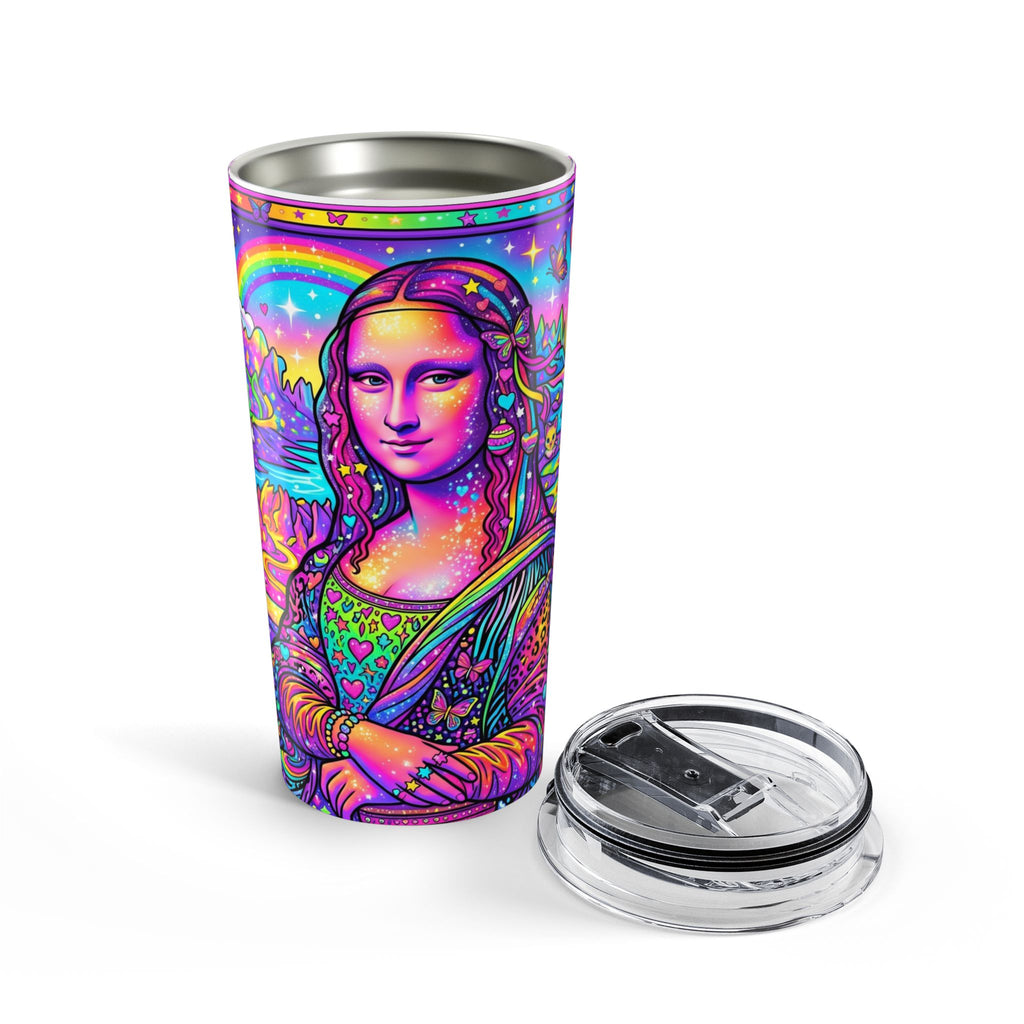 20oz Frankly Mona Lisa Tumbler – Rainbow Unicorn, Retro Vaporwave Travel Mug