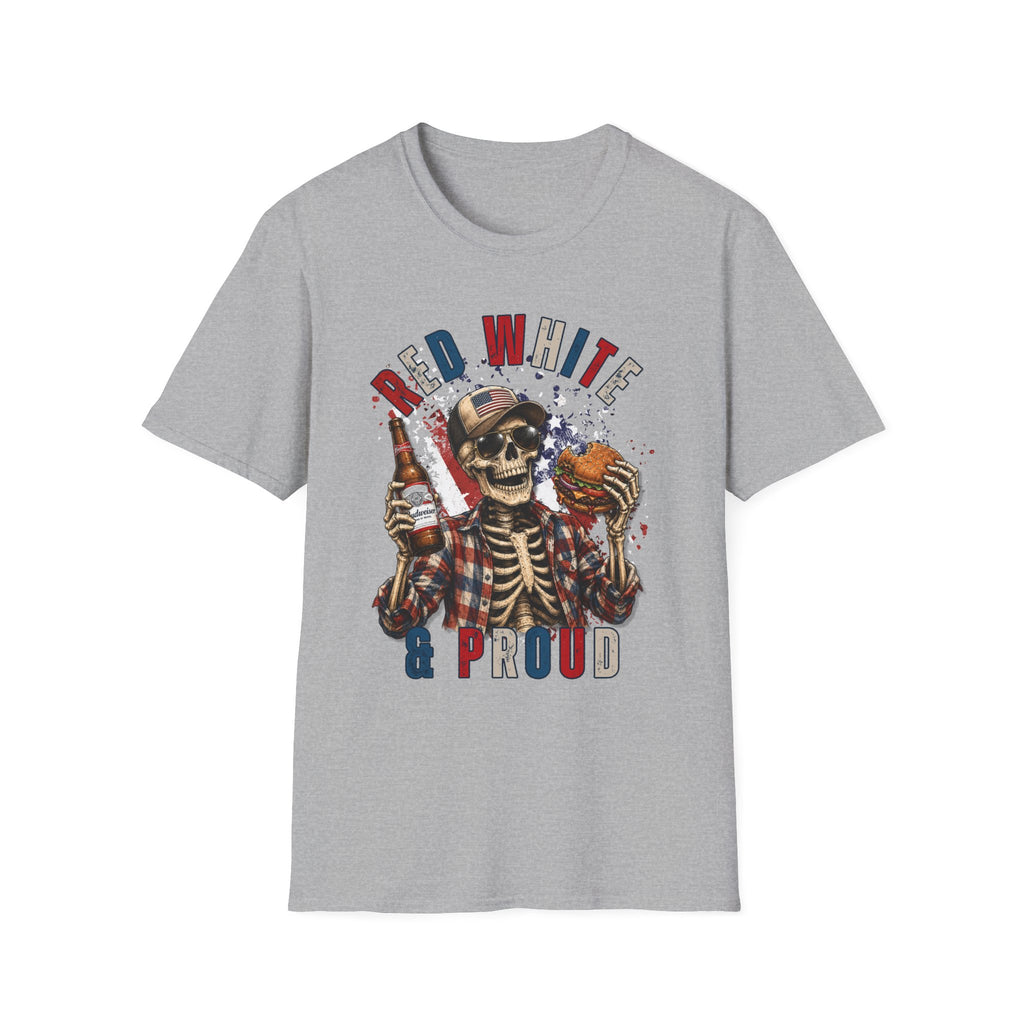 Patriotic Skull T-Shirt — "Red White & Proud" Independence Day Tee